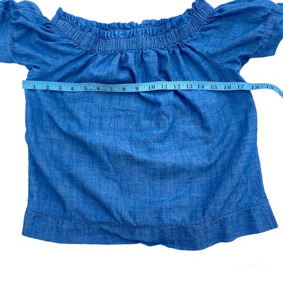 J. Crew Chambray Off Shoulder Top Blue Size 00 - Picture 14 of 15